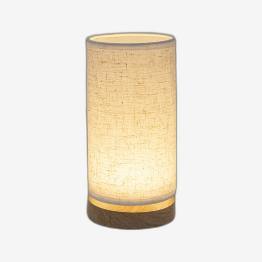 Nordic linen table lamp on white background