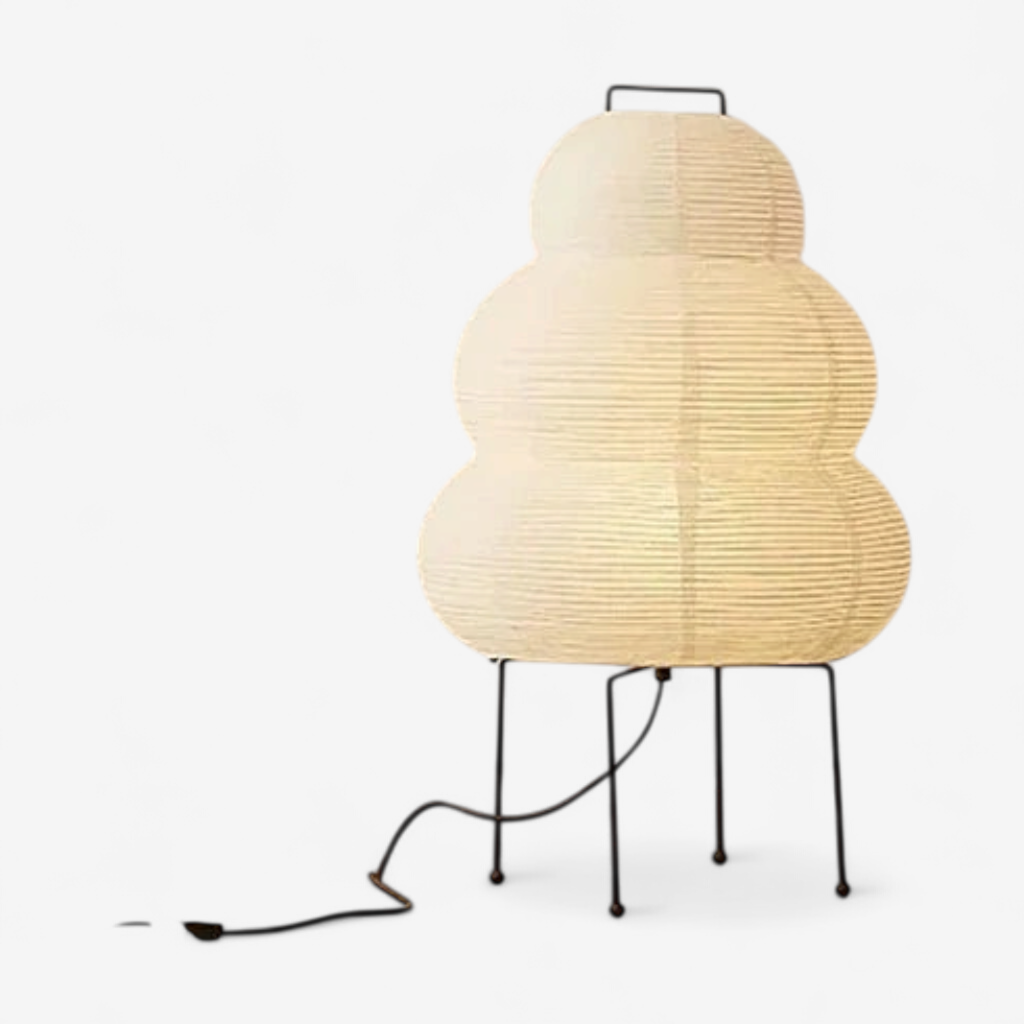 Japanese rice paper Akari lamp on white background