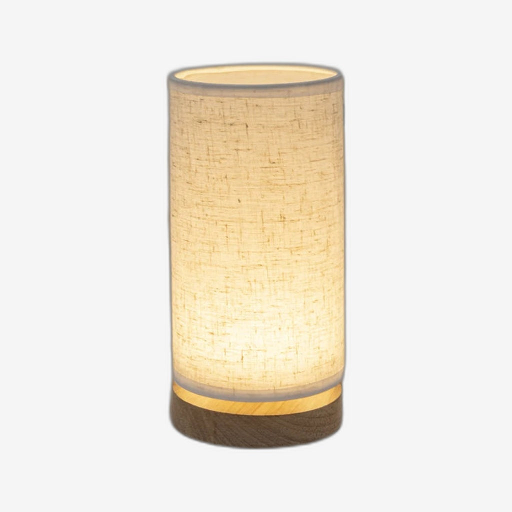 Nordic linen table lamp on white background